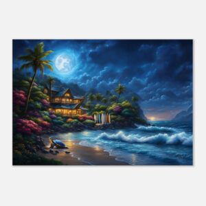FULL MOON BEACH | Canvas 70x100 cm / 28x40″ (STRETCHED CANVAS WRAP - UNFRAMED)