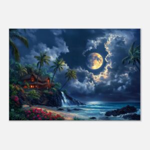 DREAMING BENEATH A SILVER MOON | Canvas 70x100 cm / 28x40″ (STRETCHED CANVAS WRAP - UNFRAMED)