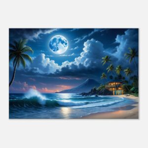 WAVES UNDER STARS | Canvas 70x100 cm / 28x40″ (STRETCHED CANVAS WRAP - UNFRAMED)