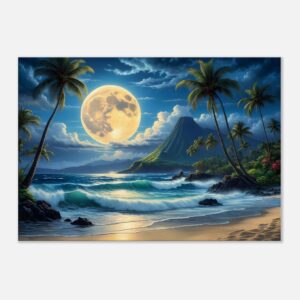 PALMS IN THE MOONLIGHT | Canvas 70x100 cm / 28x40″ (STRETCHED CANVAS WRAP - UNFRAMED)