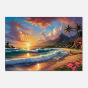 SUNSET PAPAYA KISS | Canvas 70x100 cm / 28x40″ (STRETCHED CANVAS WRAP - UNFRAMED)