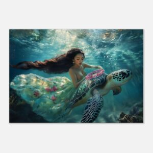 TURTLE RIDER  | Canvas 70x100 cm / 28x40″ (STRETCHED CANVAS WRAP - UNFRAMED)