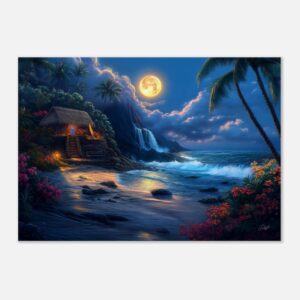 MOON OVER MYSTIC MOUNTAINS | Canvas 70x100 cm / 28x40″ (STRETCHED CANVAS WRAP - UNFRAMED)